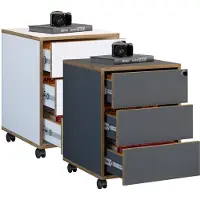 VCM Verrijdbare lade bijzetcontainer kantooronderbouw wielen verrijdbaar Salia 3 lade diepte 45 cm