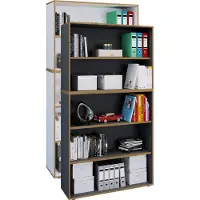 VCM Houten Büro Standplank boekenkast Dossierplank Boekenkastplank Salia 5-voudig breedte 100 cm