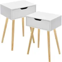 En.casa Bijzettafel Östersund 60x40x29,5 cm set van 2 wit []