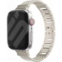 Strap-it Stalen 'armband' bandje - geschikt voor Apple Watch Series 1/2/3/4/5/6/7/8/9/10/11/SE/SE2/SE3 - Uniek staal/metalen bandje voor iWatch maat: 38 / 40 / 41 / 42mm - sterrenlicht/starlight
