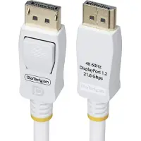StarTech.com 3m VESA Gecertificeerde DisplayPort 1.2 Kabel, Wit, 4K60Hz, 21.6Gbps, Vergrendelbare DP Connectors, DP 1.2 Kabel