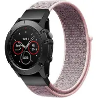 Strap-it Nylon Quickfit smartwatch bandje - geschikt voor Garmin Fenix 5 (Plus) / Fenix 6 (Pro) / Fenix 7 (Pro - Solar - Sapphire) / Fenix 8 - 47mm - roze