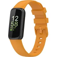Strap-it Siliconen Smartwatch bandje - Geschikt voor Fitbit Inspire 3 siliconen bandje - oranje - Horlogeband / Polsband / Armband - Maat: Maat S