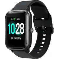Strap-it Siliconen Smartwatch bandje - Geschikt voor ID205L siliconen bandje - zwart - Horlogeband / Polsband / Armband