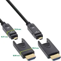 InLine HDMI AOC-kabel, Ultra High Speed HDMI, 8K4K, afneembare stekker, 40 m