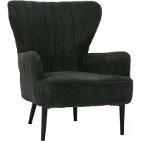 MCW Loungestoel -K37, cocktail/oor fauteuil gestoffeerde stoel retro vintage stof corduroy (290g/m²) Oeko-Tex ~ donkergroen