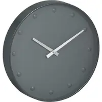 Relaxdays wandklok - 30 cm - kunststof - analoog - woonkamer - keuken - grijs