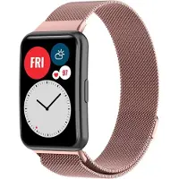Strap-it Luxe Milanese band - Milanees bandje geschikt voor Huawei Watch Fit / Huawei Watch Fit New - rosé pink