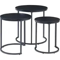 En.casa Bijzettafel Ulricehamn set van 3 zwart []