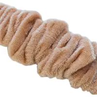 Strap-it Scrunchie bandje - geschikt voor Huawei Watch GT 2 42mm / GT 3 42mm / GT 3 Pro 43mm - beige-oranje