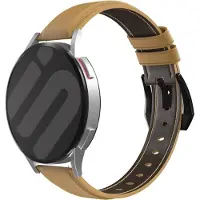 Strap-it Smartwatch bandje leer - geschikt voor Fossil Gen 5 / Gen 5e 44mm / Gen 6 44mm - beige