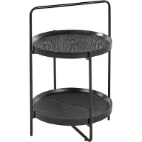 Beliani EVART - Bijzettafel - Zwart - Hout