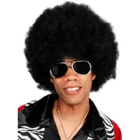 Maskworld Afro Pruik Deluxe Zwart - Color Hair Carnaval Halloween