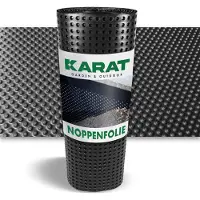 Karat Premium Gedimde Folie - Ophoogbedfolie - 400g/m² - Afdichtingsfolie met Drainage - Flexibel Op Maat te Snijden - Zwart - 0,5 x 10 m