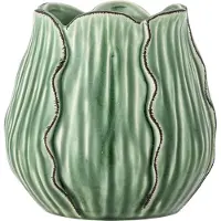 Bloomingville Elros Vaas H14,5 Cm Groen - Vazen Steengoed Green - 82061383