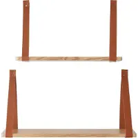 En.casa Wandplank Utsira set van 2 bruin en eikenkleurig []
