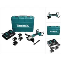 Makita DGA 900 PT4KX2 accu haakse slijper 36V ( 2x18V ) 230mm borstelloos + 4x accu 5,0Ah + dubbele lader + Ezynut + koffer