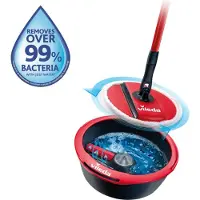 Vileda Spin&Clean - Mopset - Altijd schoon pad - Plooibare kop in microvezels 2in1