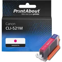 PrintAbout Inktcartridge CLI-521M Magenta geschikt voor Canon
