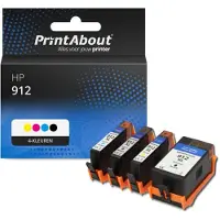 PrintAbout Huismerk HP 912 (3YL77/78/79/80AE) Inktcartridge 4-kleuren Multipack