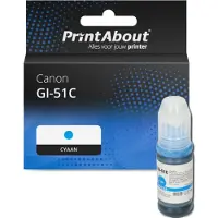 PrintAbout Inktcartridge GI-51C Cyaan geschikt voor Canon