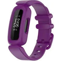Strap-it Siliconen Smartwatch bandje - Geschikt voor Fitbit Ace 3 siliconen bandje - voor kids - paars - Horlogeband / Polsband / Armband