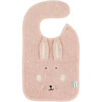 Trixie Slabbetje - Mrs. Rabbit - Zachte Badstof - 100% Biologisch Katoen - Met Drukknopjes - Roze