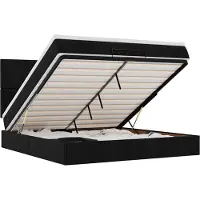 vidaXL Ottoman bed met matras en LED's 180x200cm stof zwart