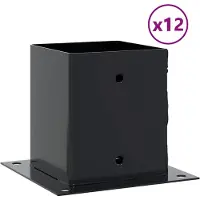 vidaXL Spokkels vierkant 12 st 121x121 mm gepoedercoat staal antraciet