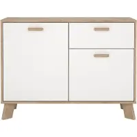 Ebuy24 Ikast dressoir 2 deuren, 1 lade eiken decor, wit.