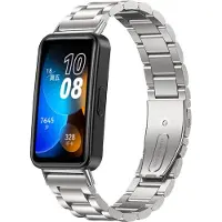 Strap-it Stalen Smartwatch bandje - Geschikt voor Huawei Band 8 / Huawei Band 9 / Huawei Band 10 stalen band - zilver - Horlogeband / Polsband / Armband