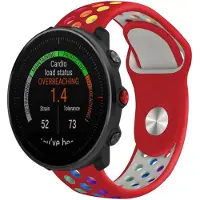 Strap-it Sport siliconen bandje - geschikt voor Polar Vantage M / M2 / M3 / Vantage V3 / Polar Grit X / Grit X Pro / Grit X2 Pro - rood/kleurrijk