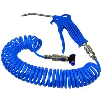 GEKO Luchtdrukpistoolset - 120 mm stalen mondstuk - 5 m slang - Snelkoppelingen Speciaal voor truck Niet voor werkplaats