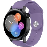 Strap-it Siliconen sport bandje - geschikt voor Huawei Watch GT 2 42mm / GT 3 42mm / GT 3 Pro 43mm - lichtpaars