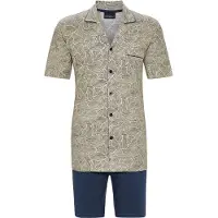 Ringella Heren doorknoopshortama bladeren karamel | Maat 60