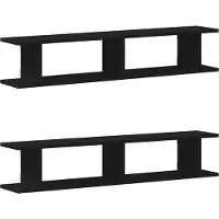 vidaXL Wandplanken 2 st 105x18x20 cm spaanplaat zwart eikenkleurig