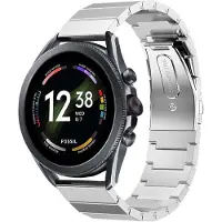Strap-it Luxe metalen bandje - geschikt voor Fossil Gen 6 44mm / Gen 5e 44mm / Gen 5 - zilver