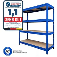 Mammut Breedvakstelling 4 schappen Staal 1.500 x 600 x 2.000 mm Blauw