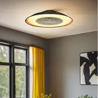 LumenXL Plafondventilator Cakir met stereffect en aanpasbare kleurtemperatuur - zwarte stoffen kap