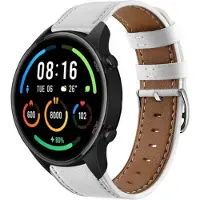 Strap-it Smartwatch bandje leer - geschikt voor Xiaomi Watch S1 (Active/Pro) / Watch 2 Pro / Watch S3 / Mi Watch / Amazfit Balance / Bip 5 - wit