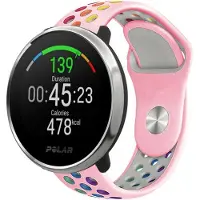 Strap-it Siliconen sport bandje - geschikt voor Polar Ignite / Ignite 2 / Ignite 3 / Unite / Pacer - roze/kleurrijk