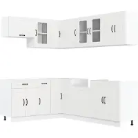 vidaXL 11-delige Keukenkastenset Kalmar bewerkt hout wit