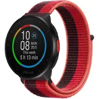 Strap-it Nylon bandje geschikt voor Polar Ignite / Ignite 2 / Ignite 3 / Unite / Polar Pacer - Cherry Magenta - Rood
