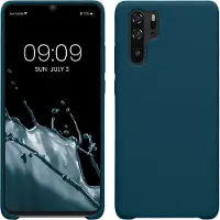 Kwmobile telefoonhoesje geschikt voor Huawei P30 Pro - Hoesje met siliconen coating - Smartphone case in mat petrol