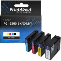 PrintAbout Huismerk Canon PGI-2500 BK/C/M/Y Inktcartridge 4-kleuren Multipack