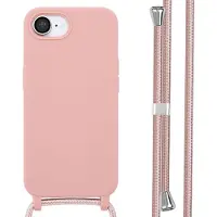 IMoshion Siliconen hoesje met koord voor de Apple iPhone 17e / 16e - Sand Pink