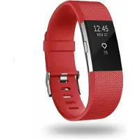 Strap-it Siliconen Smartwatch bandje - Geschikt voor Fitbit Charge 2 siliconen bandje - rood - Horlogeband / Polsband / Armband - Maat: Maat L