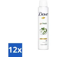 Dove Go Fresh - Deospray - Groene Thee & Komkommer - 200 ml - Voordeelverpakking - 12 stuks