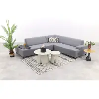 Van der Garde Tuinmeubelen Malaga/Velora cream - hoekbank loungeset chaise longue - lichtgrijs