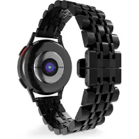 Strap-it Smartwatch bandje 20mm - Luxe duo stalen schakel horlogeband geschikt voor Huawei Watch GT 2 42mm / GT 3 42mm / GT 3 Pro 43mm - Amazfit Bip / GTS / GTS 2 / GTS 3 / GTS 4 / GTR 42mm - zwart